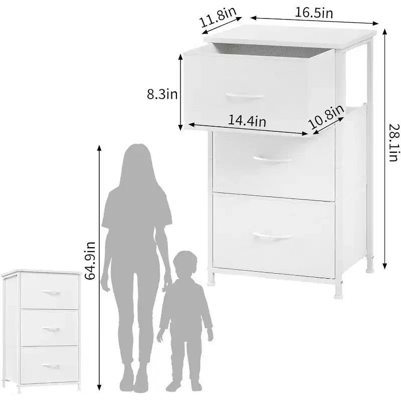Small 5-Drawer Dresser with Removable Fabric Baskets