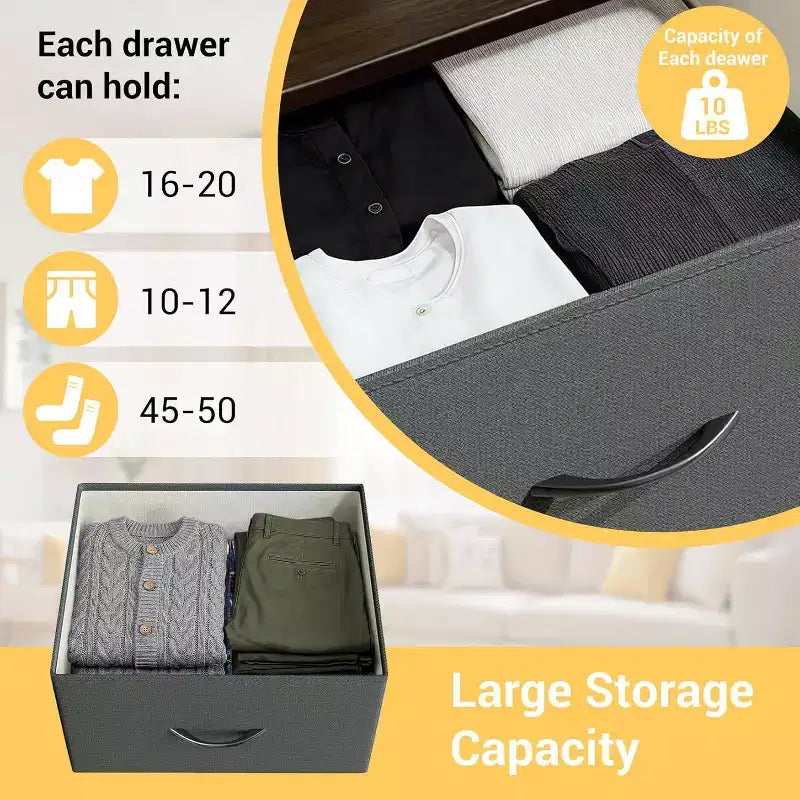 Small 5-Drawer Dresser with Removable Fabric Baskets