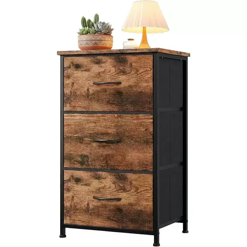 Small 3 Drawer Dresser with Removable Fabric Baskets - Versatile Organizer for Bedroom, Living Room, Hallway or Laundry - Space Saving, Easy Assembly