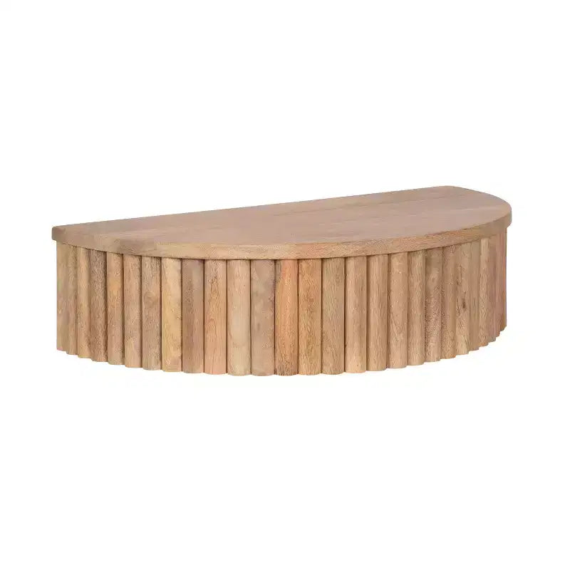 Kate and Laurel Reid Ribbed Floating Side Table, 20x11x6, Natural