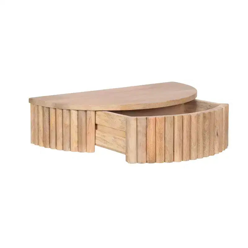Ribbed Floating Side Table, 20x11x6, Natural
