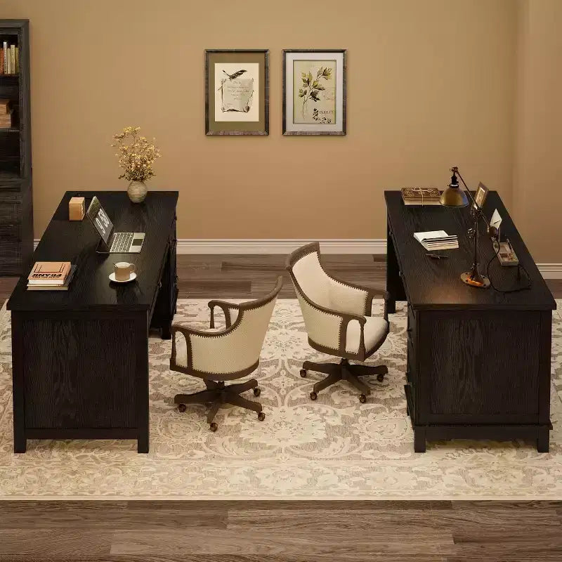 Office Desk with File Drawer, 53.5" Wooden Writing Desk for Home Office - Sturdy Workstation with Ample Storage