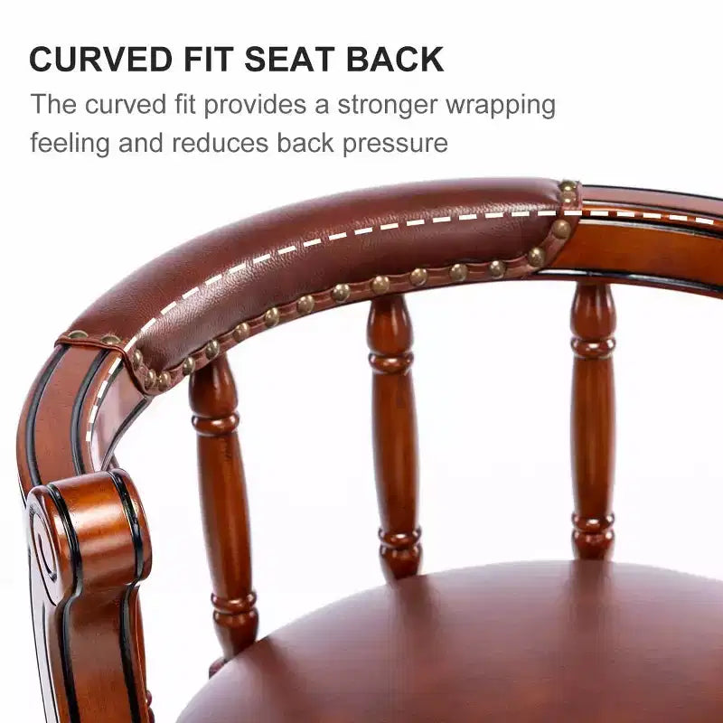 26'' Swivel Leather Bar Stool with Back