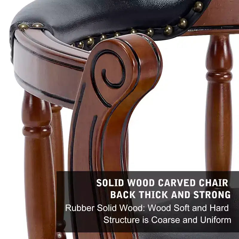 26'' Swivel Leather Bar Stool with Back
