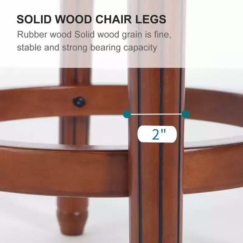 26'' Swivel Leather Bar Stool with Back
