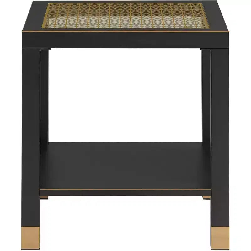 2-Tier Glass End Table with Metal Frame – Versatile Living Room & Bedroom Side Table