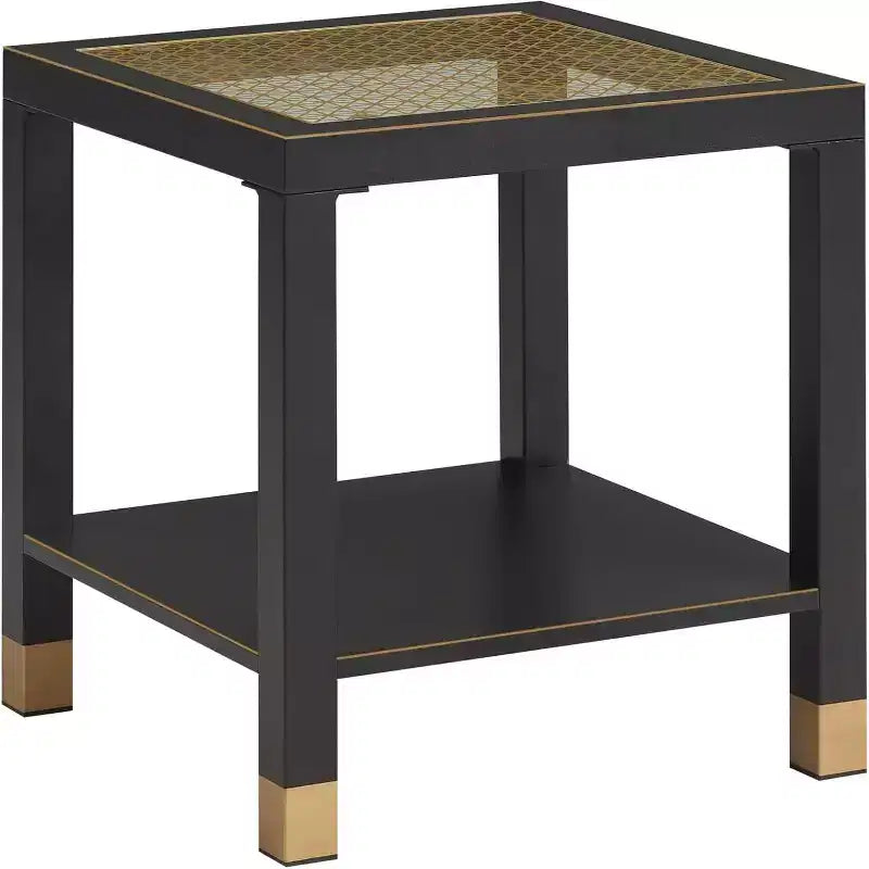 2-Tier Glass End Table with Metal Frame – Versatile Living Room & Bedroom Side Table