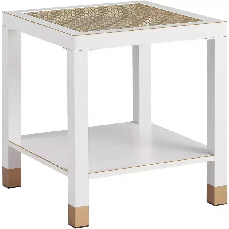 2-Tier Glass End Table with Metal Frame – Versatile Living Room & Bedroom Side Table