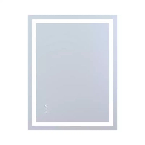 28x36 Wall Tempered Glass Bathroom Mirror with Anti-Fog LED Vanity Light, 3 Color Modes