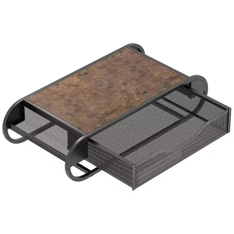 Coffee Pod Drawer Holder, 70-83 Capacity Iron Storage Rack, Adjustable Dividers, Metal Wooden Coffee Organizer