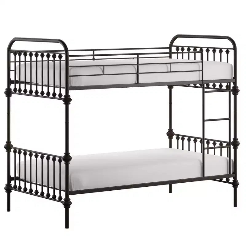 Metal Bunk Bed - Black