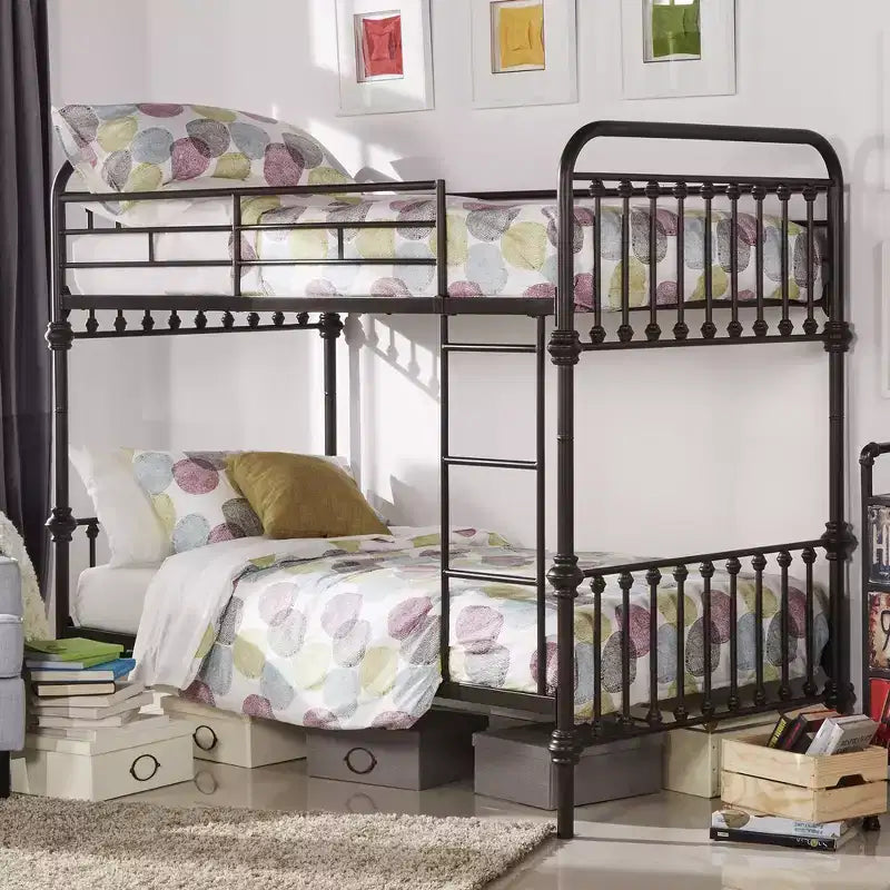 Metal Bunk Bed - Black