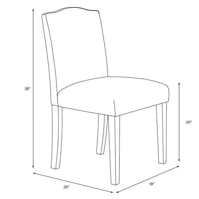 Nail Button Patterned Dining Chair Navy: Upholstered Linen-Cotton Blend, Camel Back Design, Tapered Wooden Legs