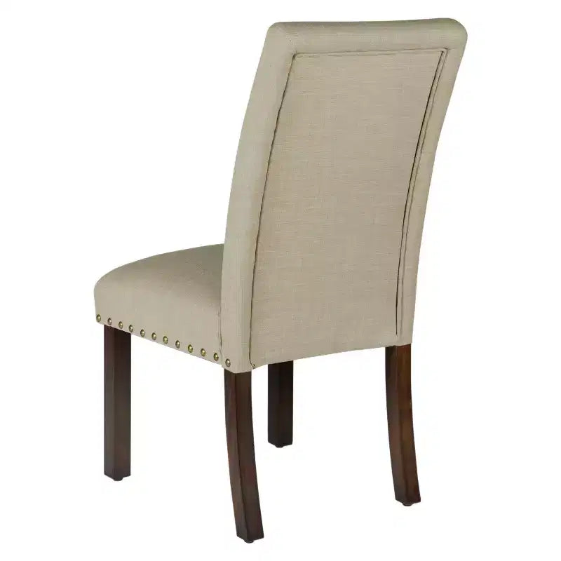 Set of 2 Dining Chair with Nailhead Trim Linen