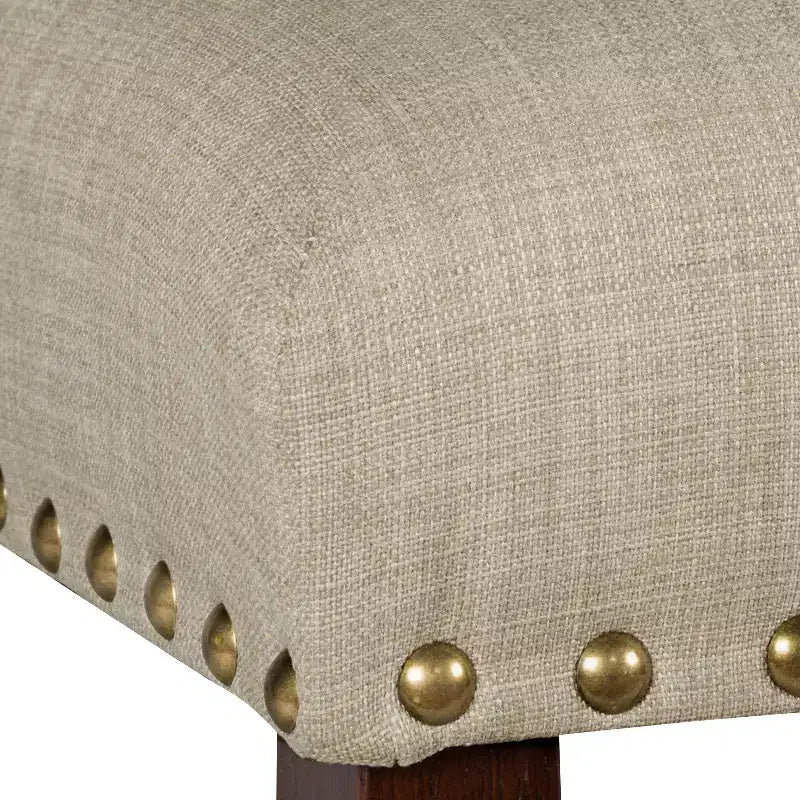 Set of 2 Dining Chair with Nailhead Trim Linen