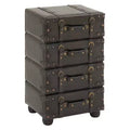 Wood Stacked Side Chest Dark Java - Olivia & May: Rubberwood Frame, No Assembly Required, 4-Drawer Dresser