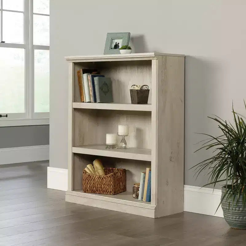 43.78" Decorative Bookshelf Brown 3 Shelves Chestnut