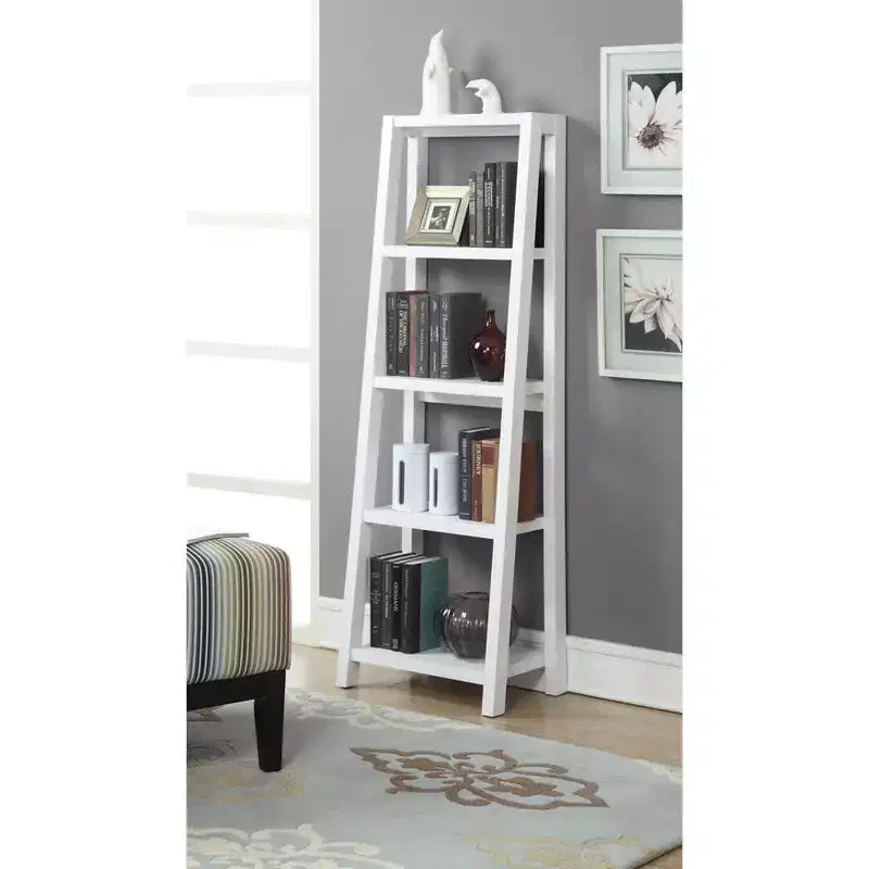63.25" 5-Tier Bookcase White