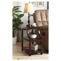 End Table with USB Ports & Shelves - 2-Tier, Plug-In Storage