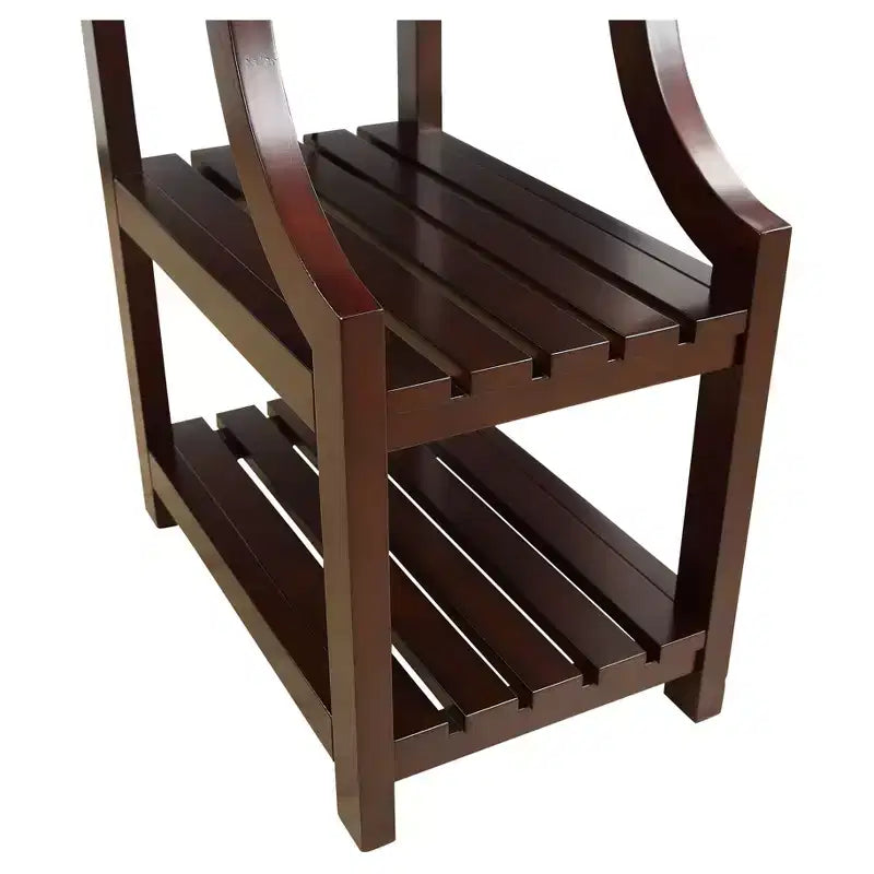 End Table with USB Ports & Shelves - 2-Tier, Plug-In Storage