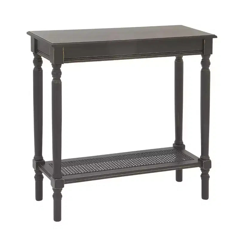 Wood Traditional Rectangular Console Table Black