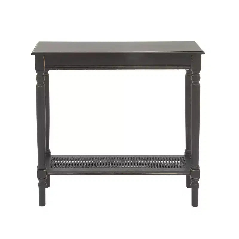 Wood Traditional Rectangular Console Table Black