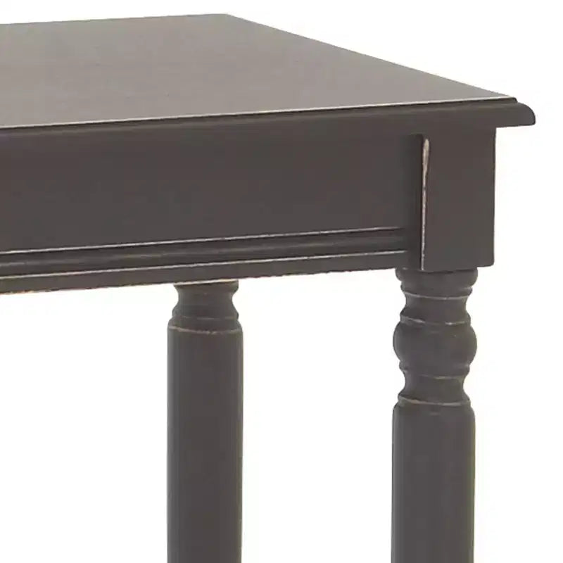 Wood Traditional Rectangular Console Table Black