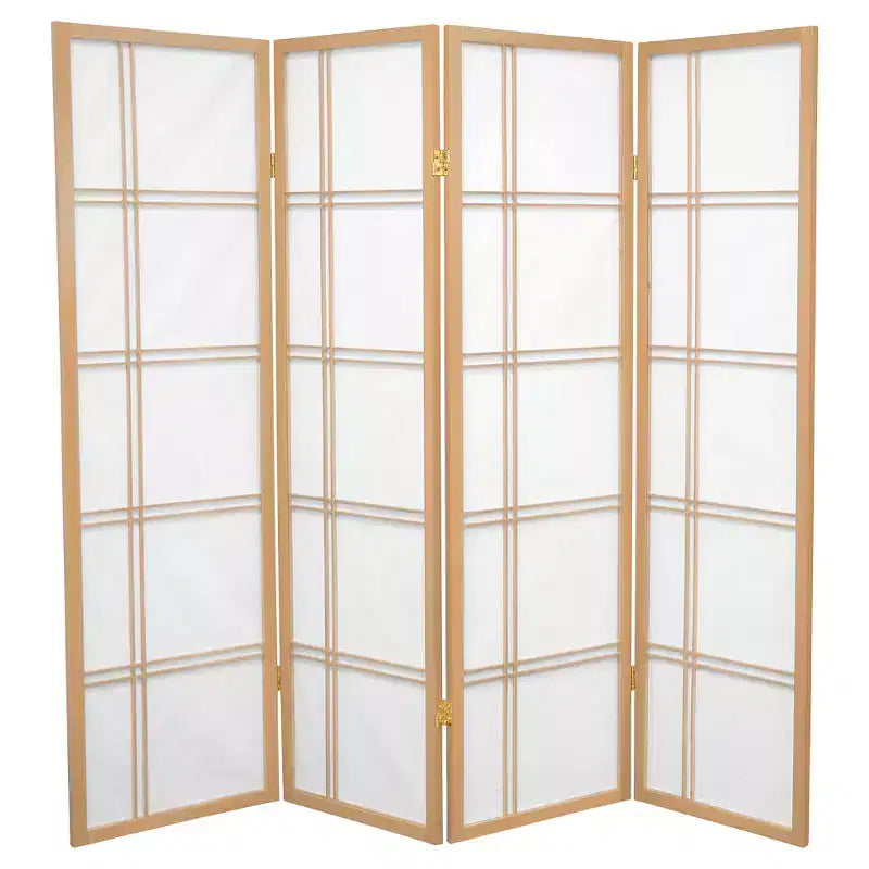 5 ft. Tall Double Cross Shoji Screen (4 Panels)