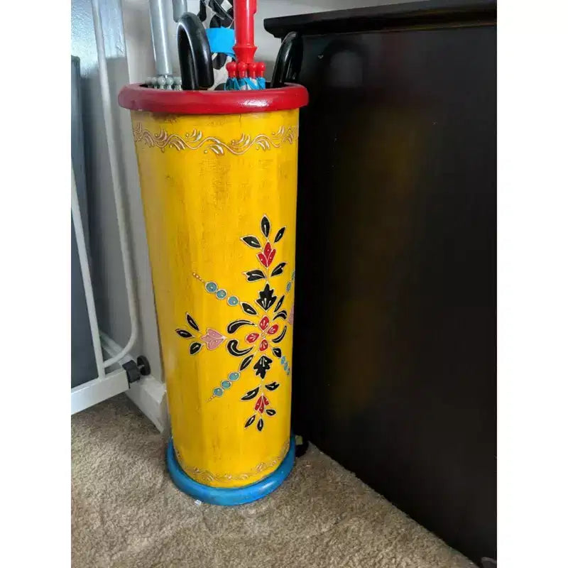 Handpainted Solid Wood Umbrella Stand