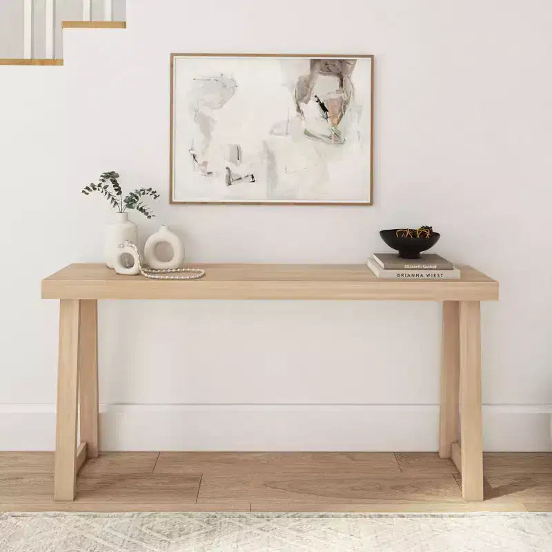 Solid Wood 66" Console Table, Entryway Table, Narrow Foyer Table