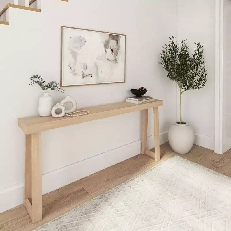 Solid Wood 66" Console Table, Entryway Table, Narrow Foyer Table