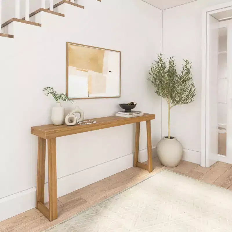 Solid Wood 66" Console Table, Entryway Table, Narrow Foyer Table