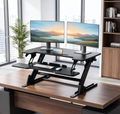 32" Z-Shaped Standing Desk Converter, Height Adjustable Sit-Stand Desk Riser for Home Office